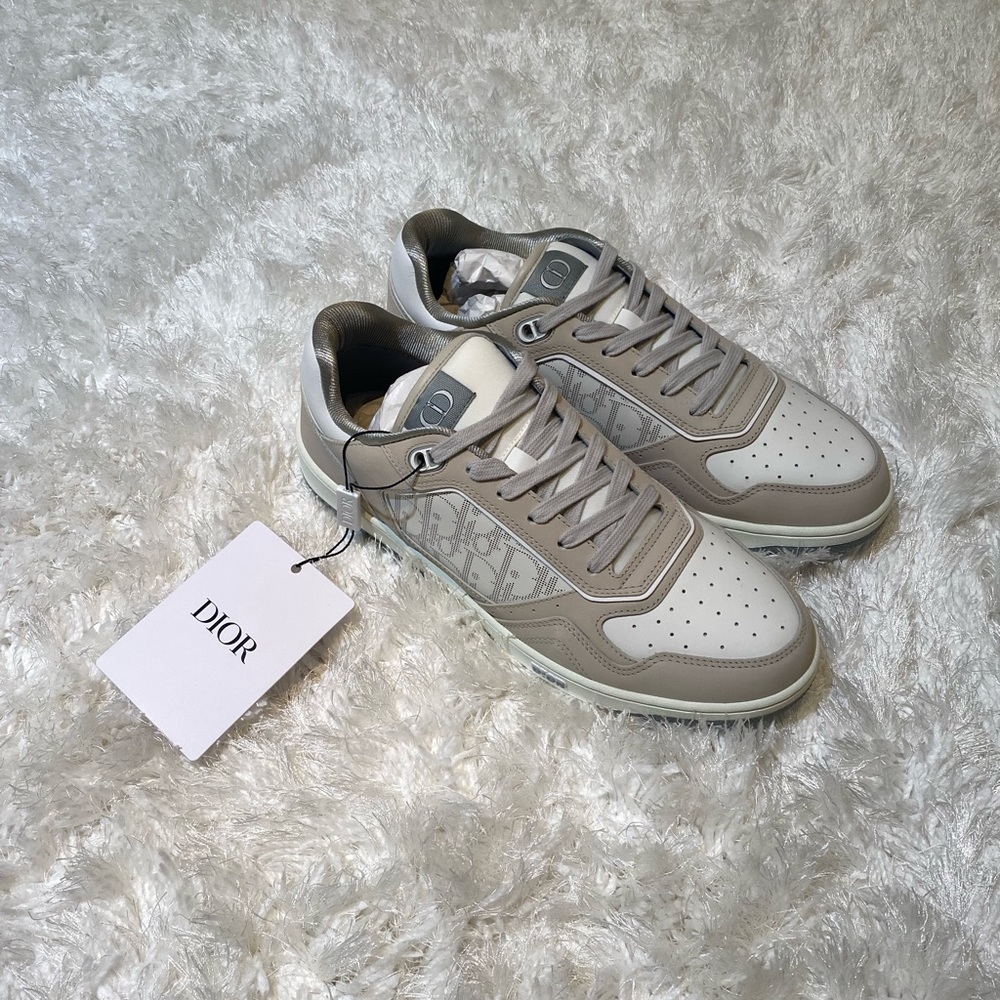 Dior B27 Low Oblique Galaxy Sneakers Cream/White- New, Size 44